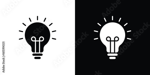 Lightbulb icon. Vector Template. Concept Icon flat design.