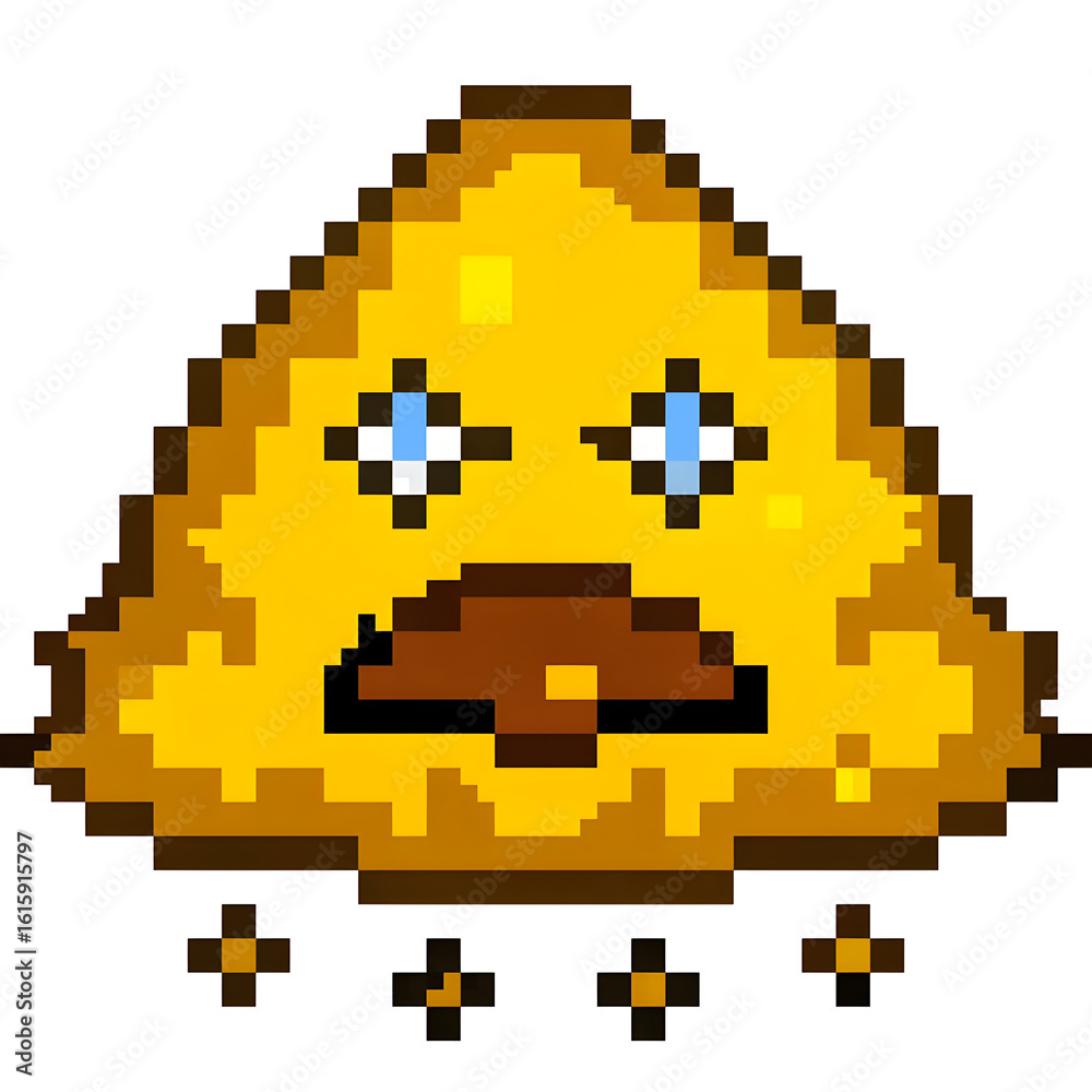 Fototapeta premium Pixelated yellow blob isolated on a transparent background