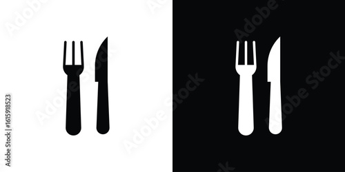 Fork and Knife icon. Vector Template. Concept Icon flat design.