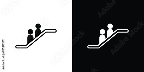 Escalator icon. Vector Template. Concept Icon flat design.