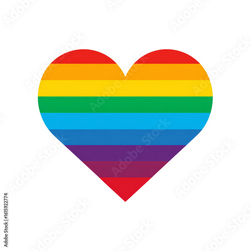 Free Download rainbow heart icon, simple and bold, clean vector style, isolated on white background. PNG - GFXLoad