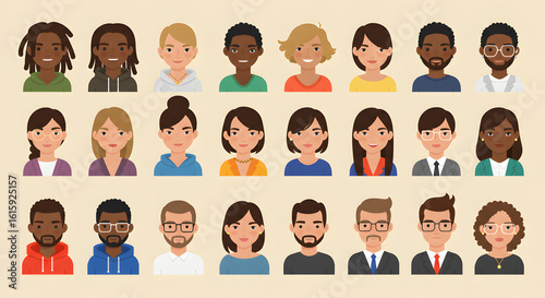 User Profile Avatars Collection – Editable Vector Pack

