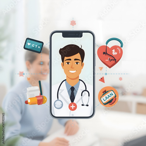 Digital Medical Service – Remote Consultation Illustration


