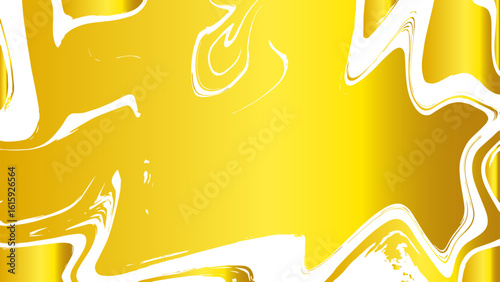 Abstract luxurious fluid background with golden metallic marbling blended with glossy white and deep bronze tones. Dynamic, wavy, and irregular swirling shapes, mimicking the texture of liquid gold.