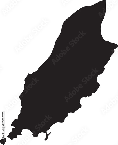 Isle of Man Vector Map Isolated High Detailed