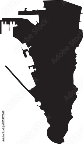 Gibraltar Vector Map Isolated High Detailed
