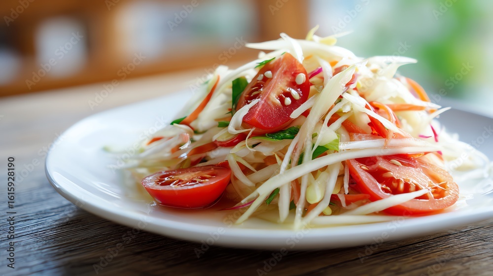 Fresh and vibrant salad on a white plate Fresh and vibrant salad on a white plate
