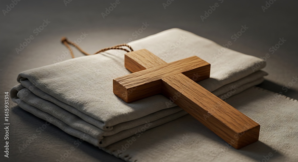 Obraz premium cross on white cloth