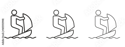 Windsurf icon symbol for Info Graphic, Design Elements and Websites