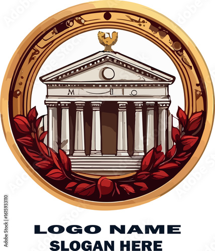 Vászonkép Imperio romano logo icon vector white background .