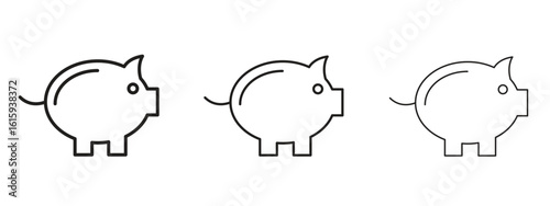 Piggy bank icon symbol for Info Graphic, Design Elements and Websites