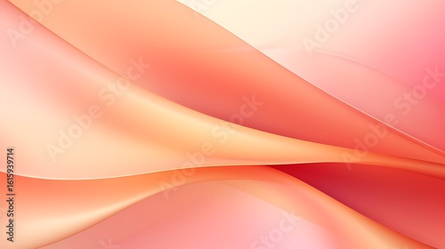 Smooth abstract background with soft gradients of warm peach and pink, highlighted with delicate light flares and gentle waves, full frame,