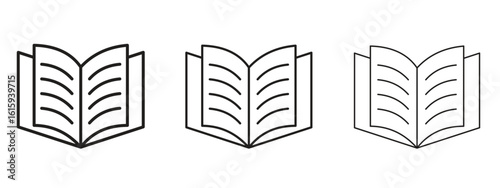 open book icon symbol for Info Graphic, Design Elements and Websites
