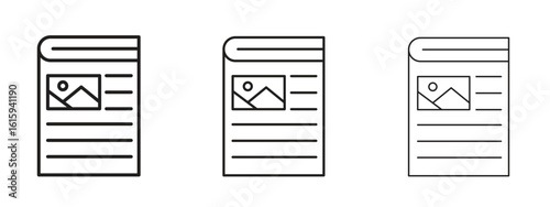 Magazines icon symbol for Info Graphic, Design Elements and Websites