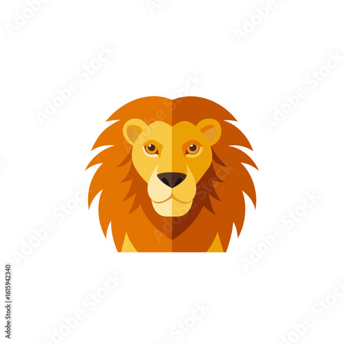 close up portrait of a lion with golden mane in su