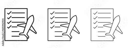 Itinerary icon symbol for Info Graphic, Design Elements and Websites