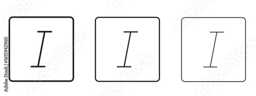 Italic button icon symbol for Info Graphic, Design Elements and Websites