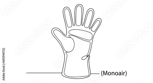 Technical illustration of a Monoair glove design  
