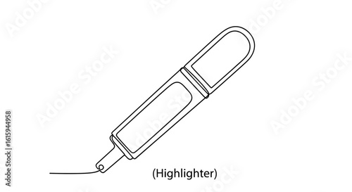 Simple line drawing of a highlighter pen in minimalist style  