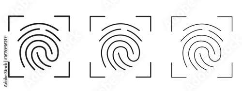Fingerprint icon symbol for Info Graphic, Design Elements and Websites