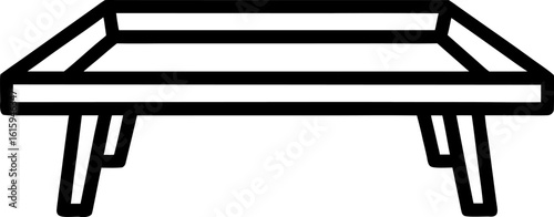 Modern Coffee Table Outline Illustration