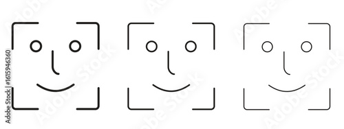 Face id icon symbol for Info Graphic, Design Elements and Websites