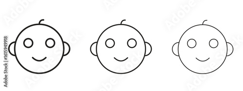 Child face icon symbol for Info Graphic, Design Elements and Websites
