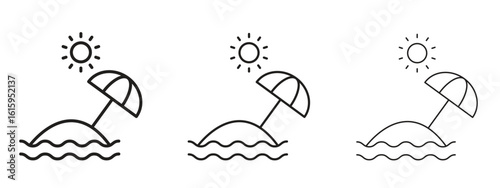 Beach icon symbol for Info Graphic, Design Elements and Websites