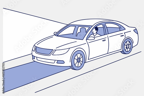 Eyes on the road prevent deadly collisions, modern flat illustration style