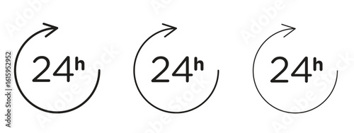 24 Hrs icon symbol for Info Graphic, Design Elements and Websites