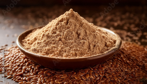 natural flaxseed meal texture rich brown flour for healthy culinary creations