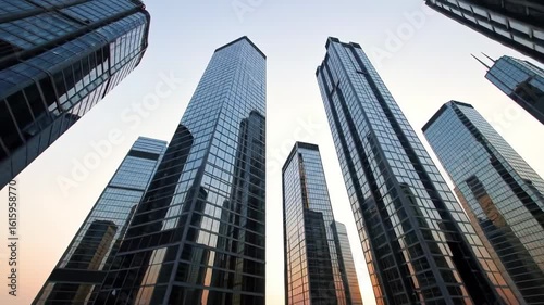 Wallpaper Mural Ascending Skyscrapers: Urban Skyline Perspective Torontodigital.ca