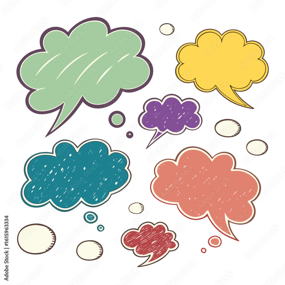 Obraz premium Handwritten Speech Bubbles Design on Cream