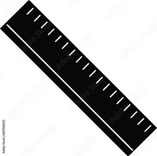 black silhouette a ruler on white background.eps