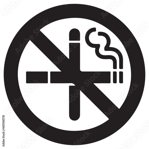 No Smoking Silhouette Graphic Poster Design