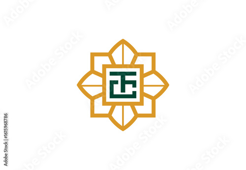 Abstract CT/TC Letter Kompas Flower Logo
