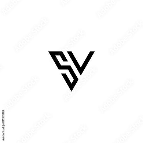 sv letter vector logo abstract