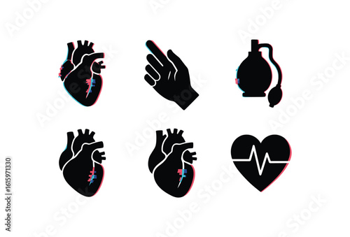 isolated backgond cardiac muscle pulse palpation blood pump pericardial sac septal atrial contraction