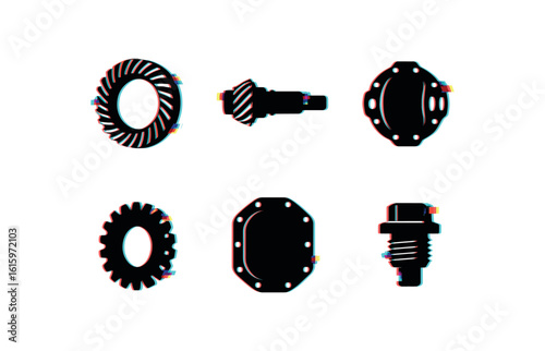 isolated backgond rear differential system ring ar rear differential system pinion ar rear differential system carrier bearing rear differential system side ar rear differential system