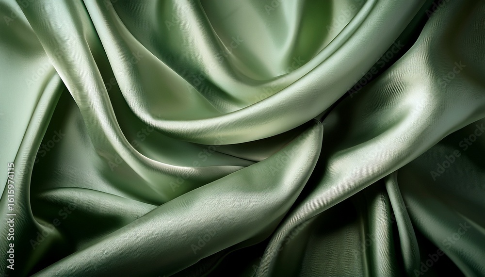Obraz premium close up of draped sage green silk