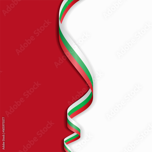 Bulgarian flag wavy abstract background layout. Vector illustration.