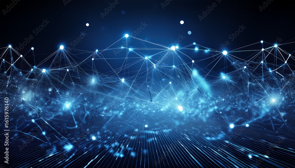custom made wallpaper toronto digitala mesmerizing visualization showcases the essence of interconnected digital systems a deep indigo backdrop serves as the canvas for a dynamic network of luminescent points each a beacon of data