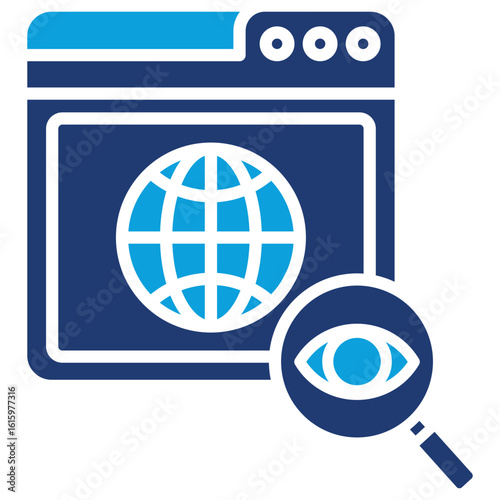 Web Visibility Flat Blue Icon