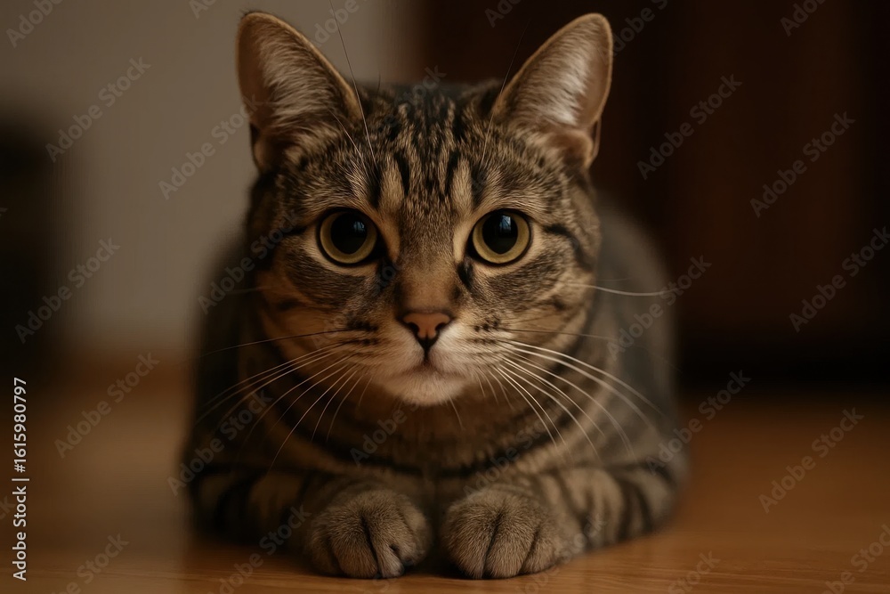 Obraz premium a tabby cat in quiet repose