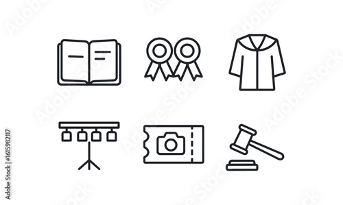 straight perfect stroke icon mono icons style isolated ceremony guestbook ledr ceremony ribbon duo ceremony ceremonial robe ceremony ing rig ceremony photographer voucher ceremony mallet