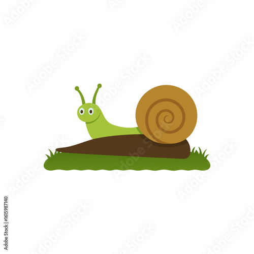 snail crawling slowly over mossy log