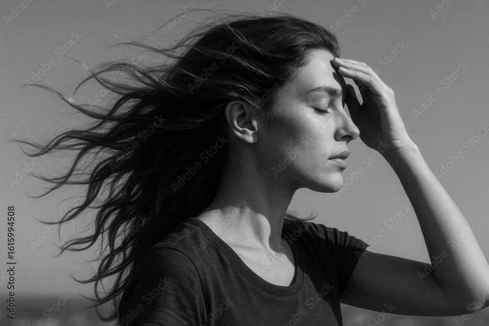 Obraz premium A Moment of Reflection in Monochrome