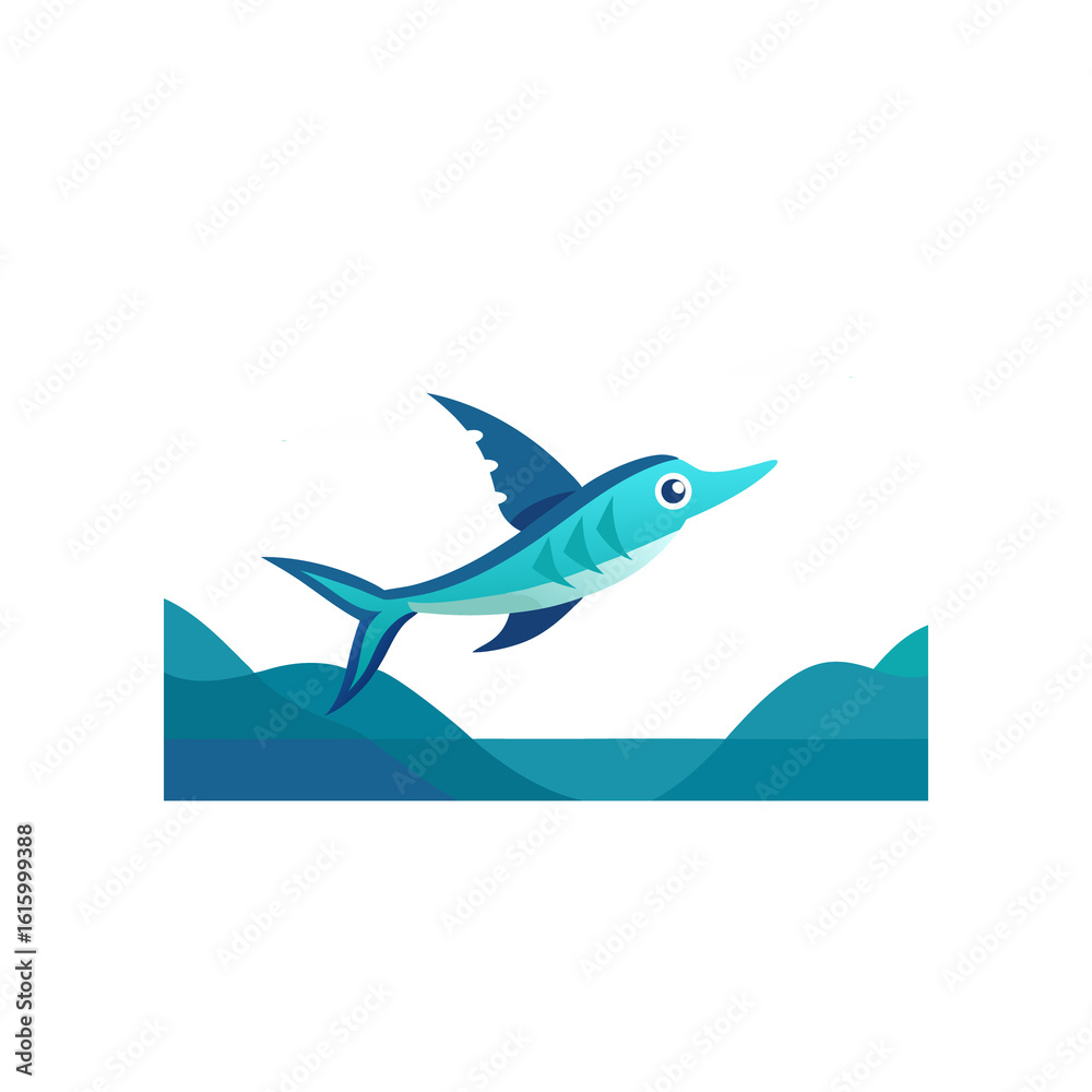 Obraz premium vector illustration of a shark
