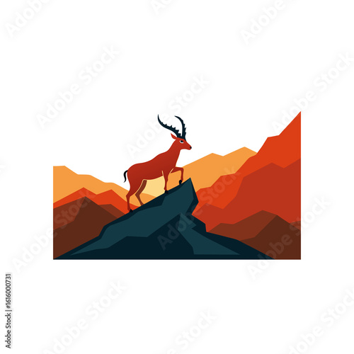 silhouette of a mountain goat