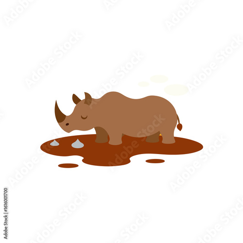 illustration of a brown and white cow
